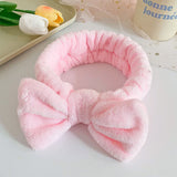 Korean style solid color butterfly end headband washing face female cute wash hair hoop flannel headband hair accessories factory wholesale