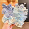 Tfq013-6# light blue polka dot floral hair band 10-piece set