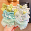 Tfq013-3# green solid color floral hair band 10 pieces set