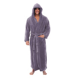 2021 European and American Amazon hot style autumn and winter large-size bathrobe long-sleeved high-quality double-sided fleece thickened nightgown