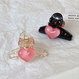 Summer vibrato transparent pink love clip Korean version of ins sweet simple women's side clip hair clip wholesale