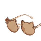 Anti-UV Sunshade Butterfly Cat Sunglasses Princess Baby Children's Glasses Girls Cute Cat Ears Sunglasses