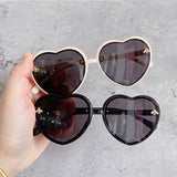 2022 Glitter Sunglasses Children's Cartoon Little Bee Sunglasses Girls Cute Glasses Heart Sunglasses Fashion