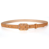 Pigskin retro small belt women's black all-match fashion with skirt jeans belt thin ins wind belt ladies