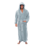 2021 European and American Amazon hot style autumn and winter large-size bathrobe long-sleeved high-quality double-sided fleece thickened nightgown