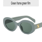 2022 concave shape street style personality fashion sunglasses European and American cross-border e-commerce logo style oval retro style
