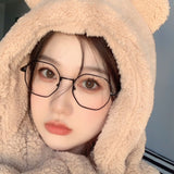 New Blu-ray flat mirror Korean version trendy metal glasses frame literary retro polygonal flat glasses