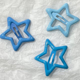 Ins star pair clip five-pointed star bb clip card broken hair vitality girl hair clip princess bangs clip hair card