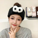 Plush face washing headband female 2023 new furry headband autumn and winter big eyes cute headband headband headdress