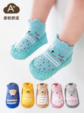 24 new cartoon baby leather socks baby toddler shoes socks fox style non-slip soft bottom floor socks wholesale