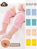 Children's anti-slip glue smiley face knee pads newborn terry thickened crawling wrist guard baby pure cotton knee pads wholesale