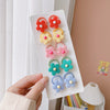 4#hyuna flower plush hair band 10 pieces set opp bag