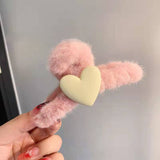 2022 autumn and winter new plush bowknot tassel hair clip back head grab clip female hair clip shark clip wholesale