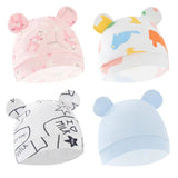 Foreign trade European and American newborn baby hat cartoon printing double ear baby hat 0-3 months baby hat 8320