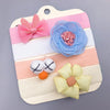 Blue big flower / hairband four piece set