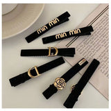 Black gold high-end sense ~ exquisite 2 hairpin female side retro duckbill clip headdress net red ins style bangs clip