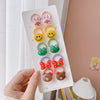 6# smiley face bow plush hair band 10 pieces set opp bag