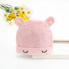 Double eyelashes bear ears (pink) / 0-3 months