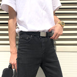 New Simple Men's Belt Wholesale All-match Trendy Pants Belt Casual Korean Style Student Personality Fashion Pants Belt Men