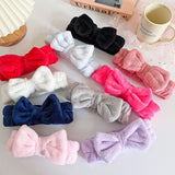 Korean style solid color butterfly end headband washing face female cute wash hair hoop flannel headband hair accessories factory wholesale