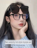 Set of mirror sunglasses with the same style of polarized sunglasses for men and women can set myopia glasses one mirror two with tide sunglasses summer sun protection