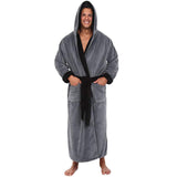 2021 European and American Amazon hot style autumn and winter large-size bathrobe long-sleeved high-quality double-sided fleece thickened nightgown