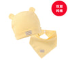 Yellow short ear hat + yellow triangle scarf