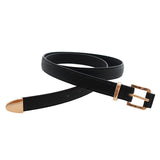 New Black Snake Pattern Faux Leather Belt Gold Buckle Girls Belt Jeans Pants Belt Clothing Accessories