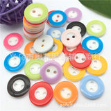 Manufacturers wholesale color two-eyed round two-color resin button baby children's clothing candy color double circle cartoon button