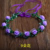 Iron leaf 9 flowers (purple) wreath