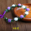 Iron leaf 9 flowers (purple+white) wreath