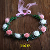Iron leaf 9 flowers (flesh powder + white) garland