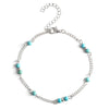 Turquoise bead anklet silver