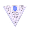 Blue dot on silver background