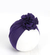 Purple blue-flower hat / one size fits all