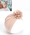 Beige-flower hat / one size fits all