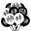12 inch white ball racing flag style one
