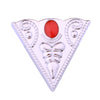 Red dot on silver background