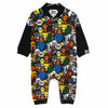 All-over animal circle pattern with black border / 80 cm