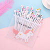 20 white set pens + unicorn pencil case / 0.5mm