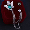 Green diamond on silver background