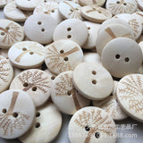 Factory wholesale 30MM wooden buttons log color laser marking big tree buckle baby button clothing accessories