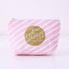Gold powder diagonal stripe coin purse