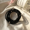 Small gold beads black