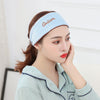 Velvet embroidered alphabet elastic band bandana blue