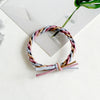 Braided wine red + khaki + light blue