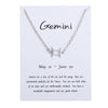 Gemini silver card silver chain