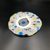 Blue yellow purple dot shower cap