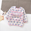 Long sleeve top pocket with pink flowers / s code (6-12 months)