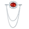 Big red diamond on silver background